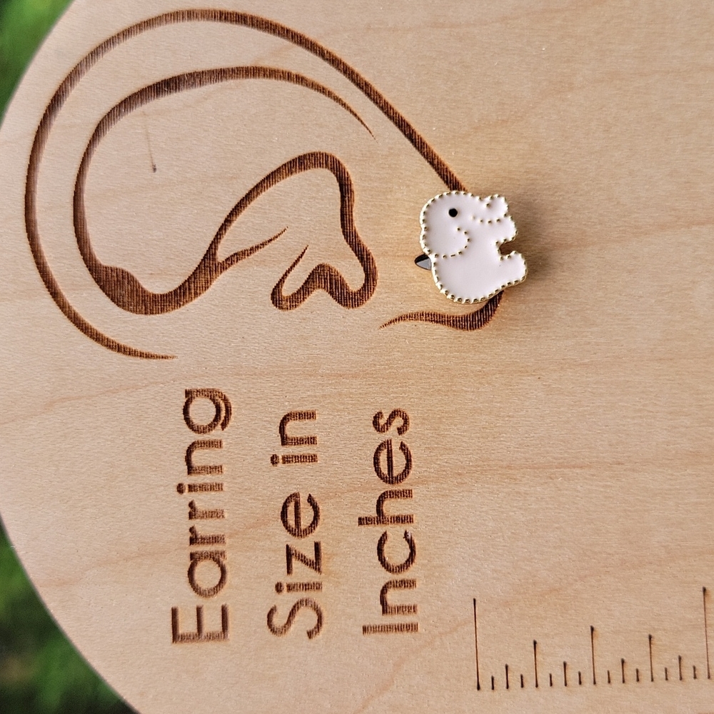 💥RESTOCKED💥Baby Elephant Pale Pink Post Earrings, 18k gold trim - Picture 3 of 8